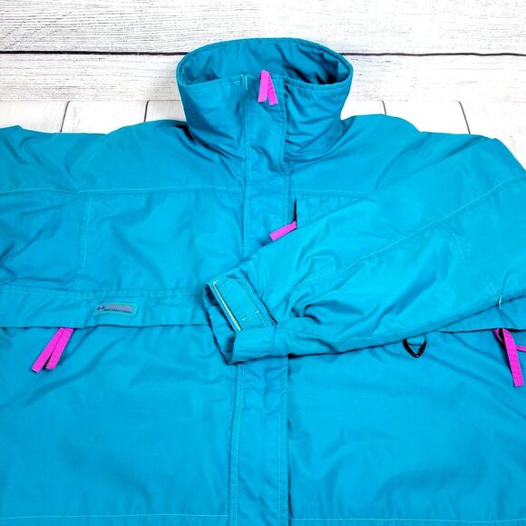 Columbia Sportswear Women's X-Large Turquoise Parka‎ Jacket With Stand-up Collar - Picture 2 of 10
